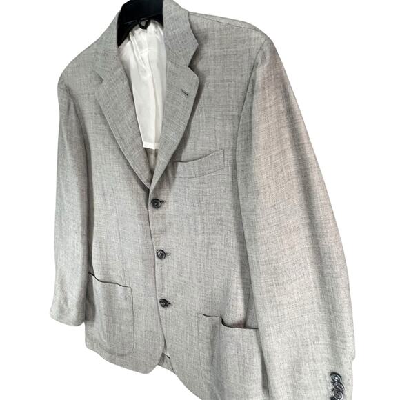 Kiton Trillion Blazer Men 38S Gray Cashmere Silk 3 Button Vented Career Italy - Picture 2 of 16